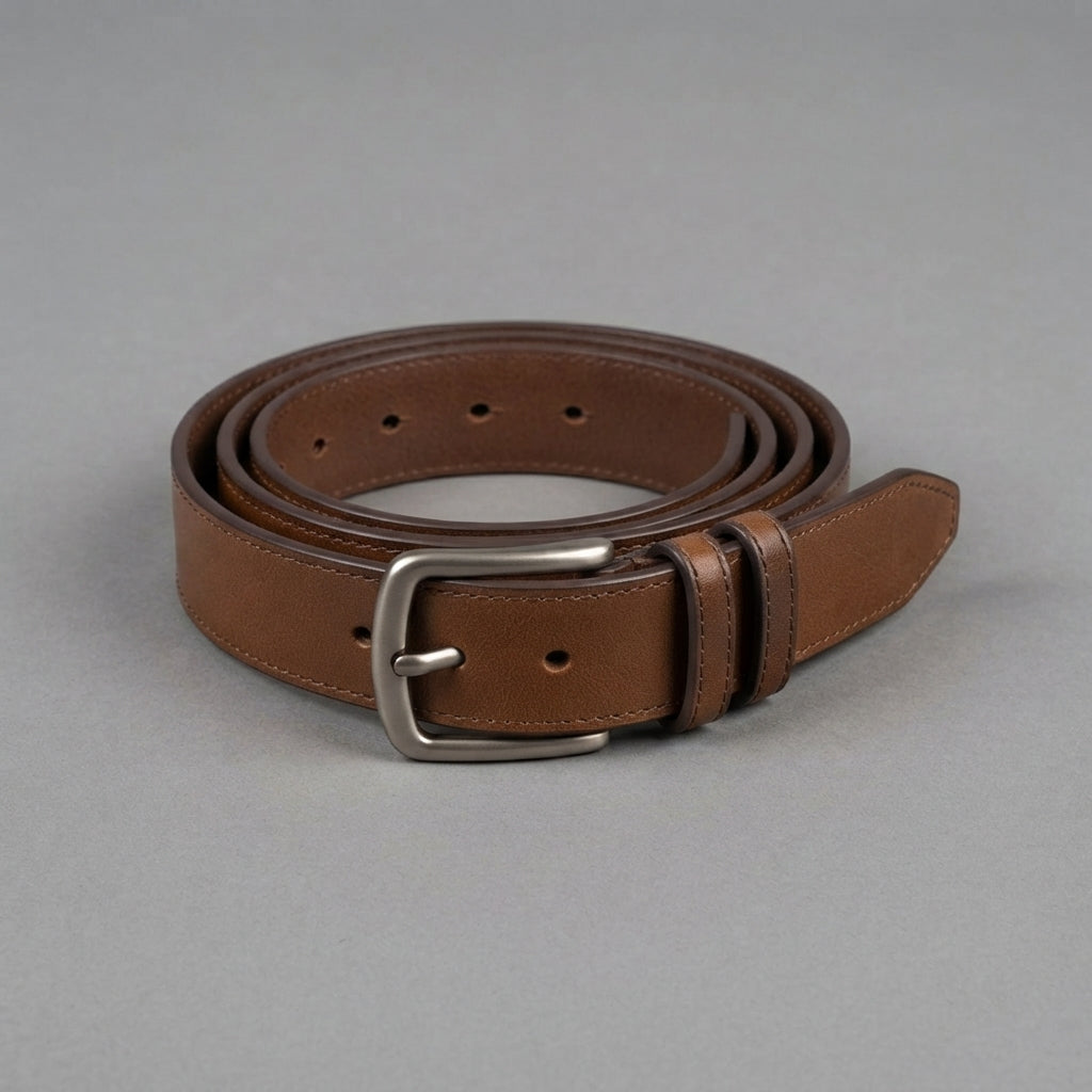 Men's Tan  Soft  Full Grain Cow Leather Belt
