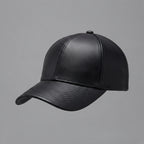 Black Leather Premium Cap For Men