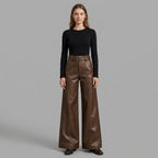 Women's Brown Leather Pant