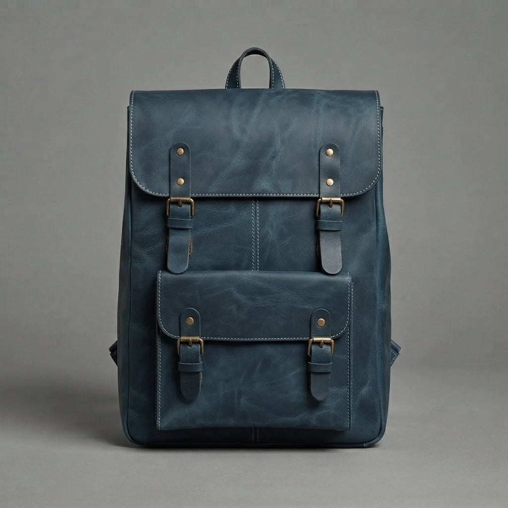 Stylish Zinc Leather Backpack