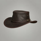 Men's Dark Brown Leather Hat