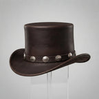 Buy Leather Top Hat with Buffalo Nickel Band