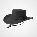 Men's Black  Leather Top Hat with Buffalo Nickel Band