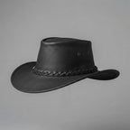 Men's Black Leather Hat