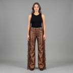 Women's Brown Leather Pant