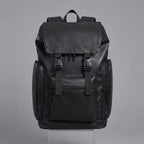 Black Walker Cow Leather Backpack
