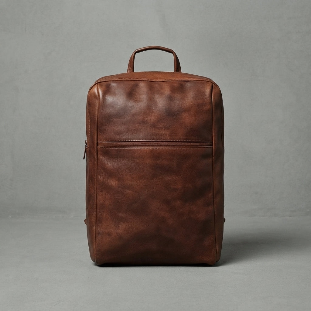 Dark Brown Walker Cow Leather Backpack