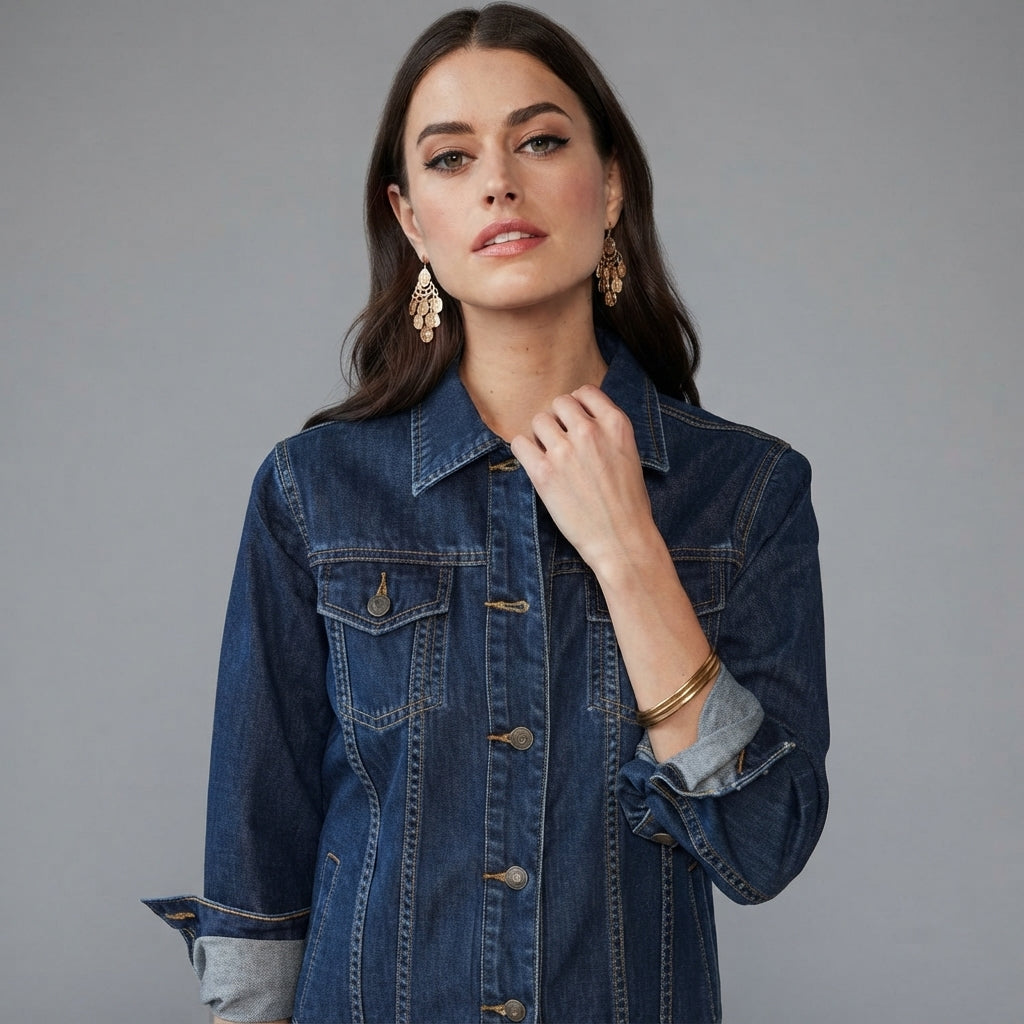 Buy Roman Blue Classic Cotton Denim Jacket  for Women's