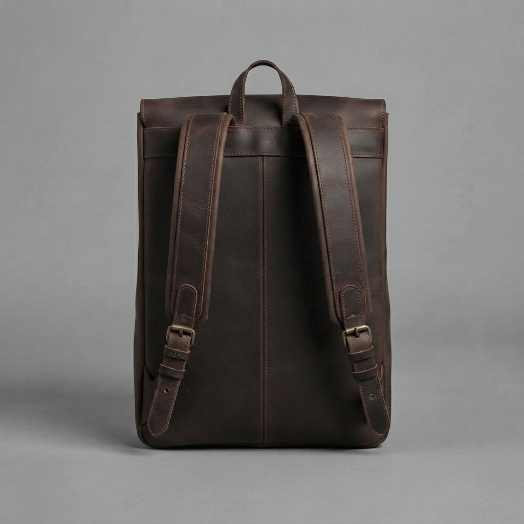 Brown Walker  Leather Backpack