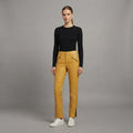 Women's Yellow Leather Pant