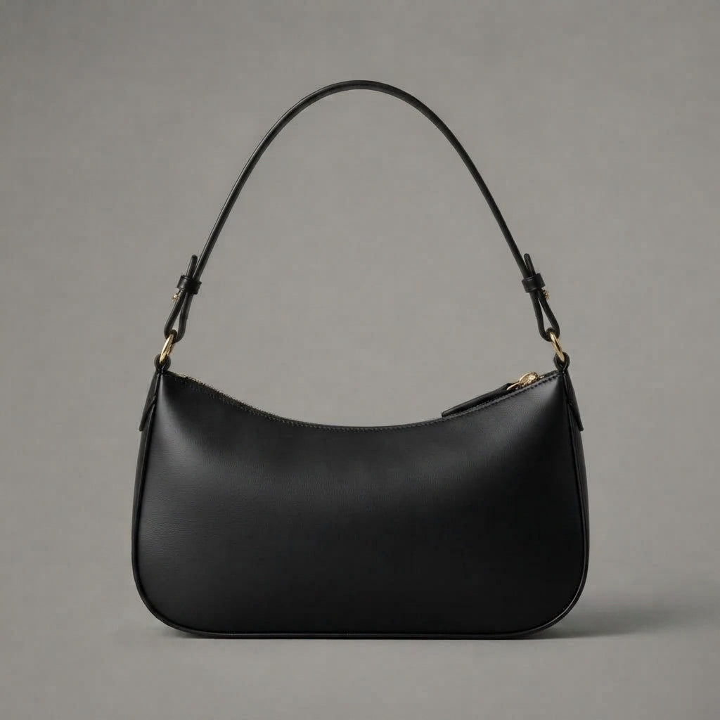 Women's Black  Leather Shoulder Bag