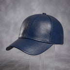 Blue  Leather Premium Cap For Men