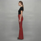 Women's Red Leather Pant