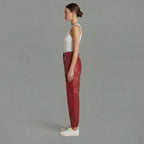 Women's Red Leather Pant
