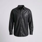 Men’s Genuine Lambskin Leather Shirt – Premium Slim Fit Leather Shirt