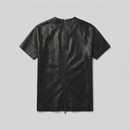 Men’s Premium Lambskin Leather T-Shirt – Luxury Slim Fit Leather Tee