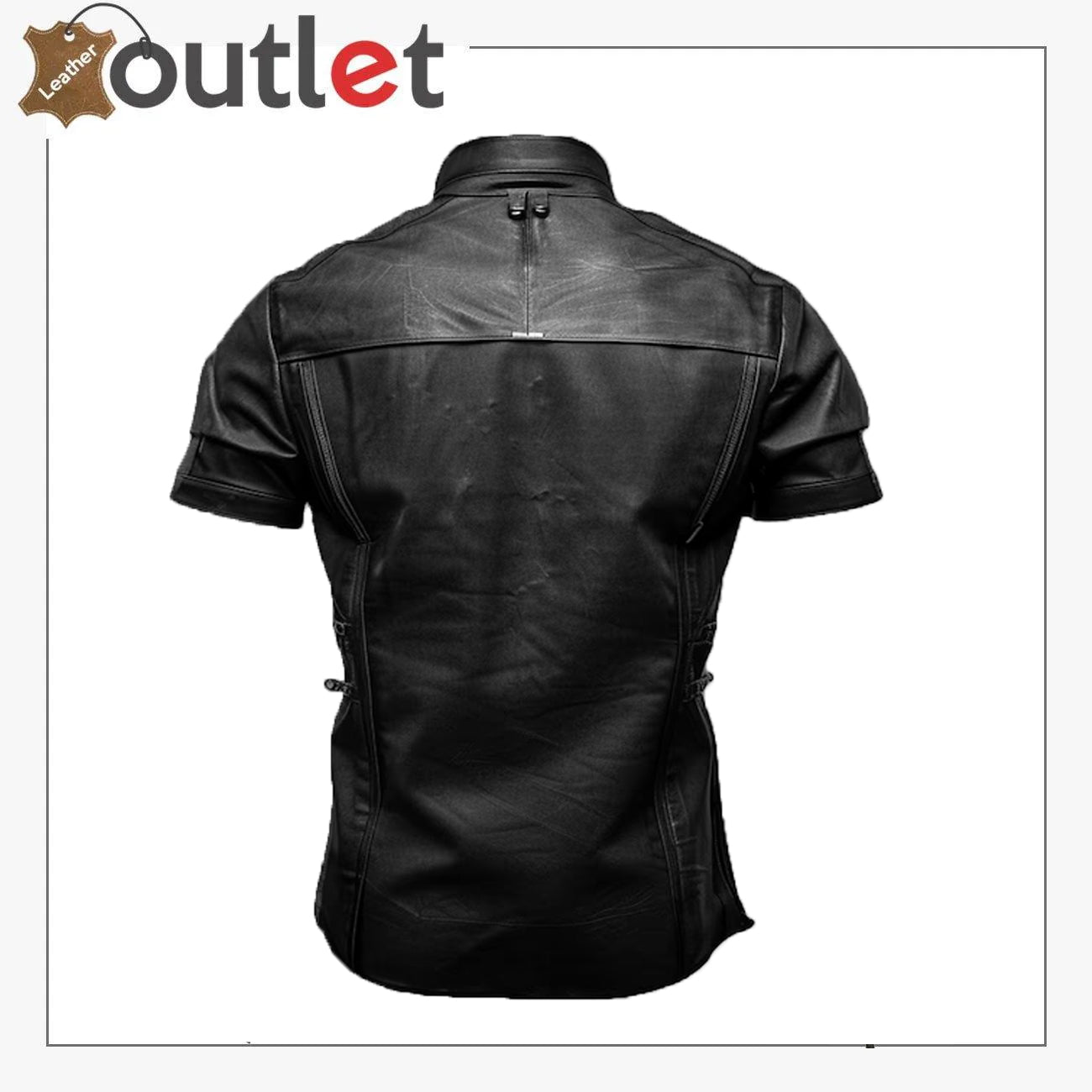 Short Sleeve Leather Shirt – Zipper Style Premium Genuine Leather Shirt