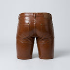 Men’s Brown Croc Embossed Leather Shorts – Premium Textured Luxury Shorts