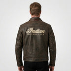 Men’s Custom Star Detail Leather Moto Jacket – Premium Biker Performance Gear
