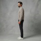 Men's Tan Suede Stand Collar Moto Jacket