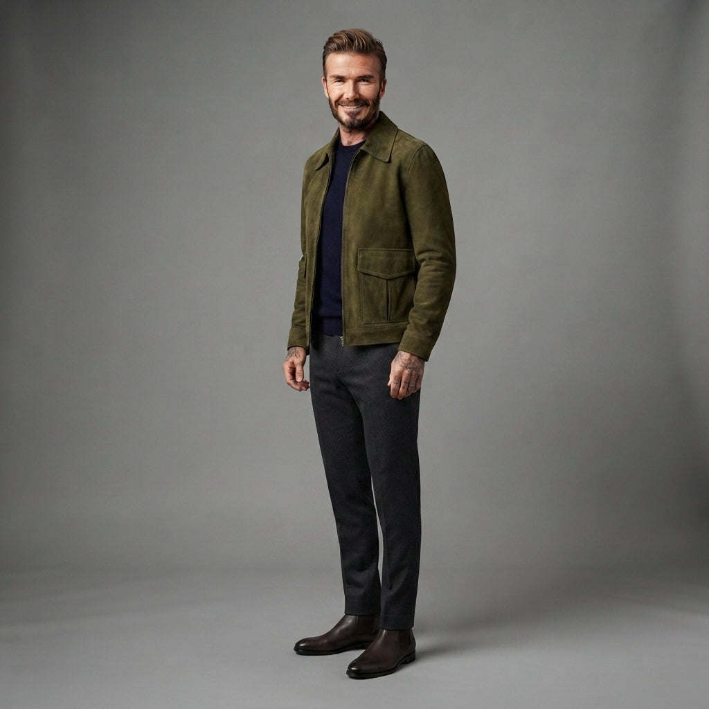 Buy Men's Green Classic Suede Jacket
