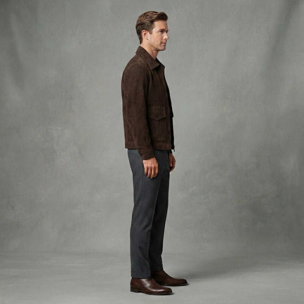 Men's Brown Suede Jacket