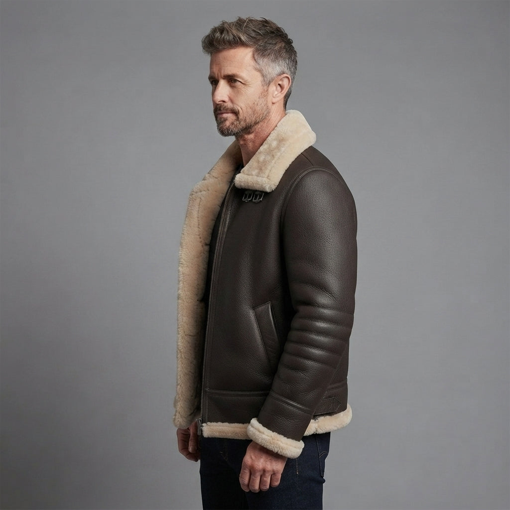 Men's B3 Style Sheepskin Leather Jacket