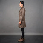 Brown Leather Duster Coat