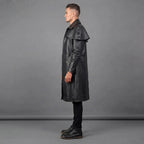 Men's Stylish Black Leather Duster Coats
