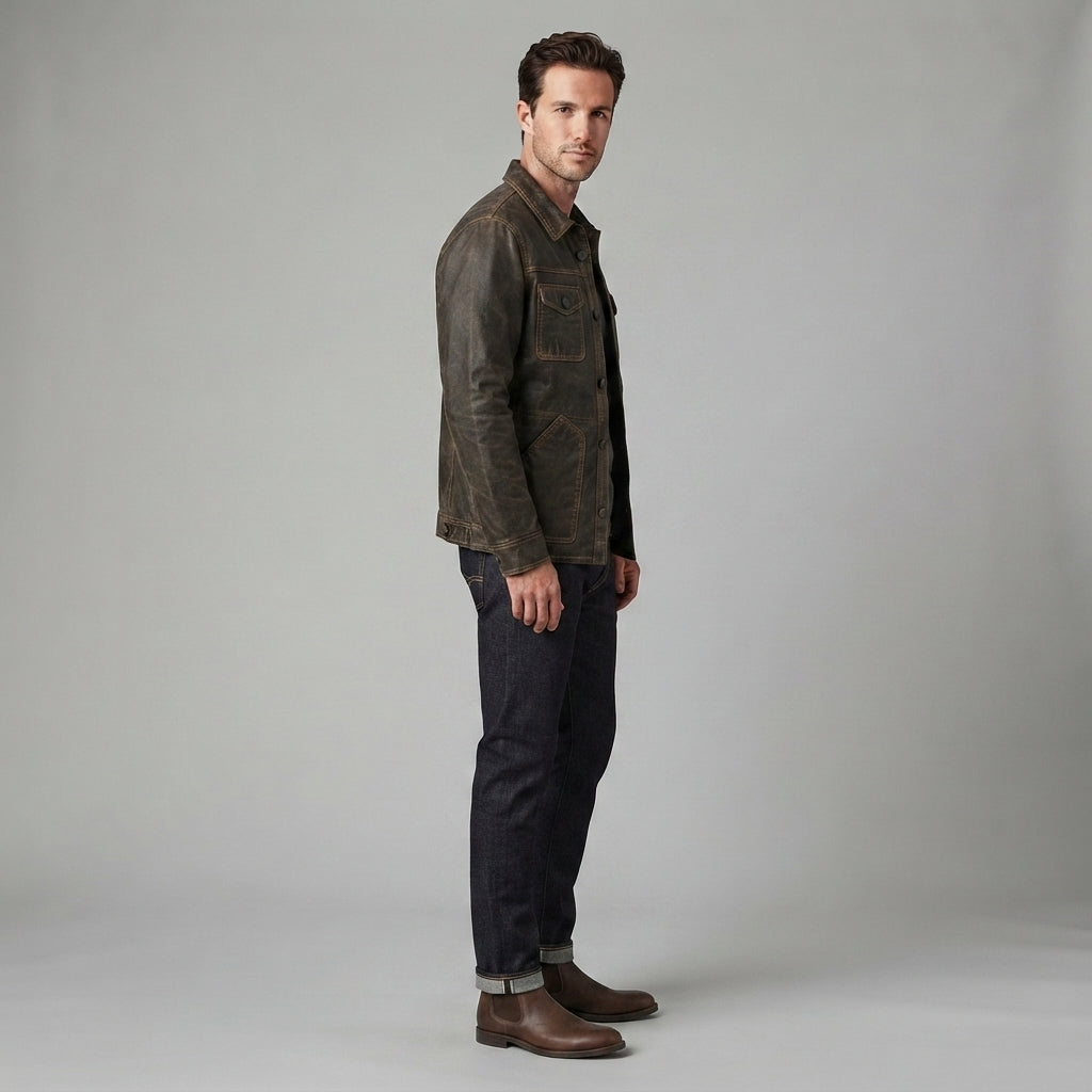 Men's Brown Scully Leather Jacket