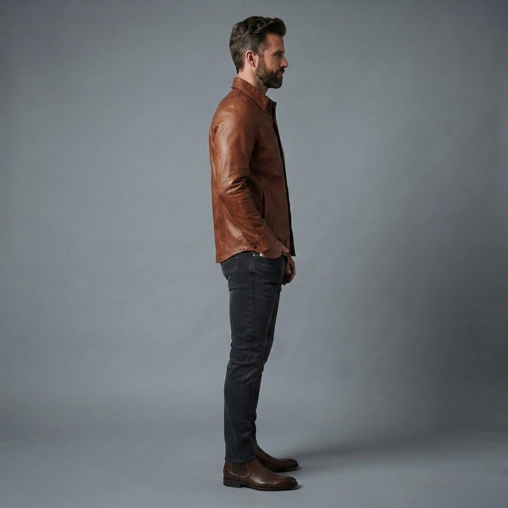 Men's Brown Scully Leather Jacket