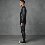 Men's Black Leather Jumpsuit