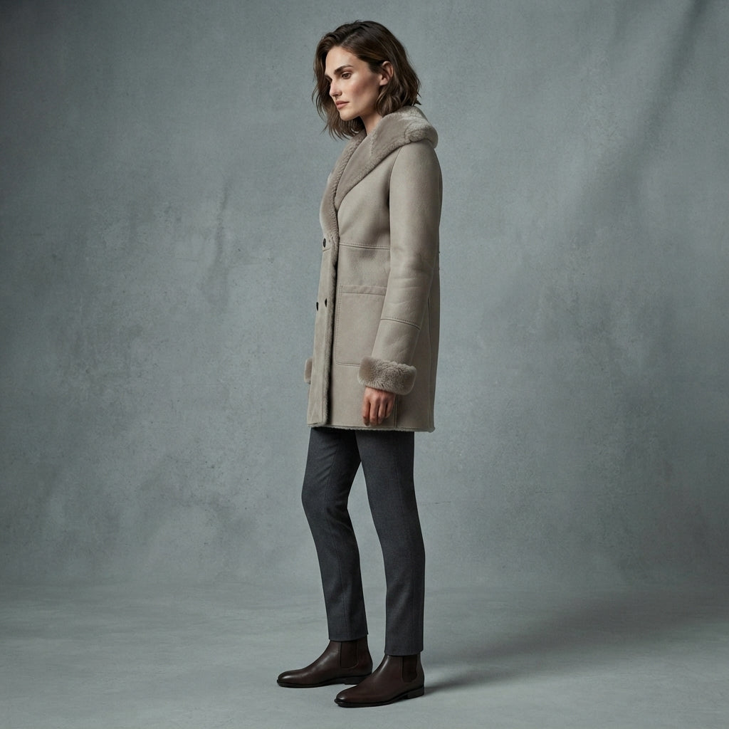Buy Women's White Sheepskin Coat