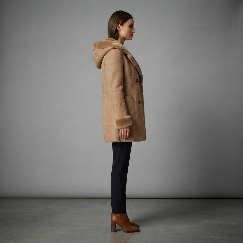 Buy Women's Lite Brown Sheepskin Coat