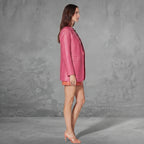 Women's Pink  Leather Blazer