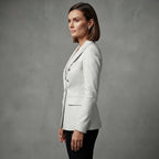 Women's White  Leather Blazer