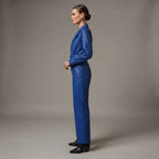 Women's Blue Leather Jumpsuit