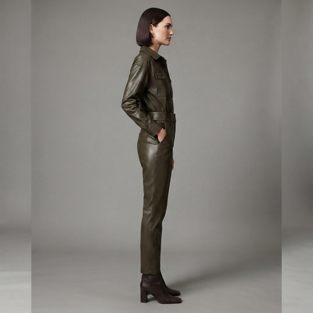 Women's OLives Leather Jumpsuit