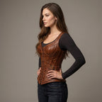 Women's Unique Brown Leather Corset