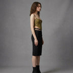 Women's Olive Leather Corset