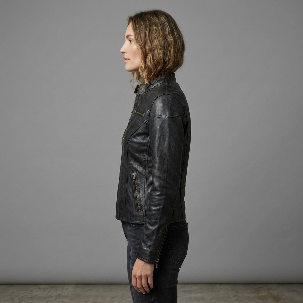 Women's Black Leather Jacket