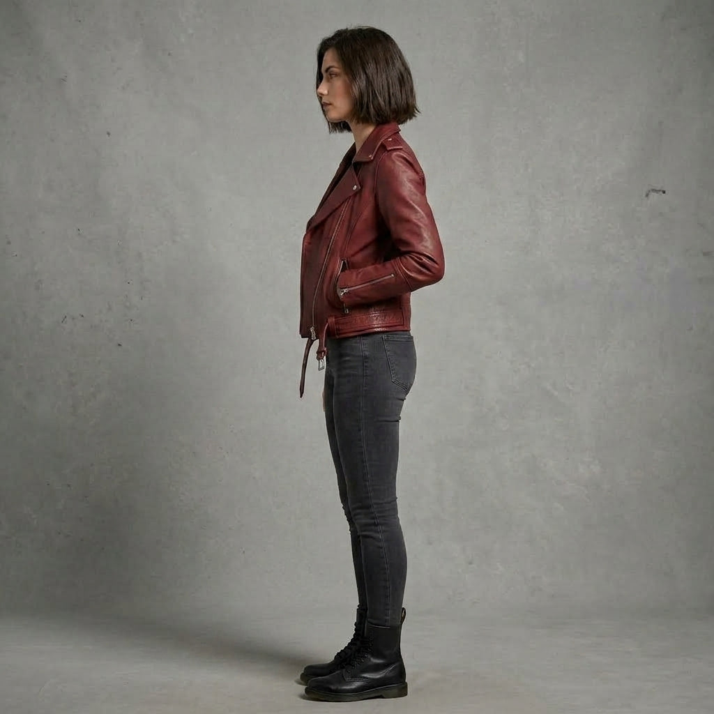 Buy Women's Red Leather  Jacket