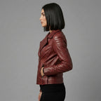 Buy Women's Red Leather  Jacket