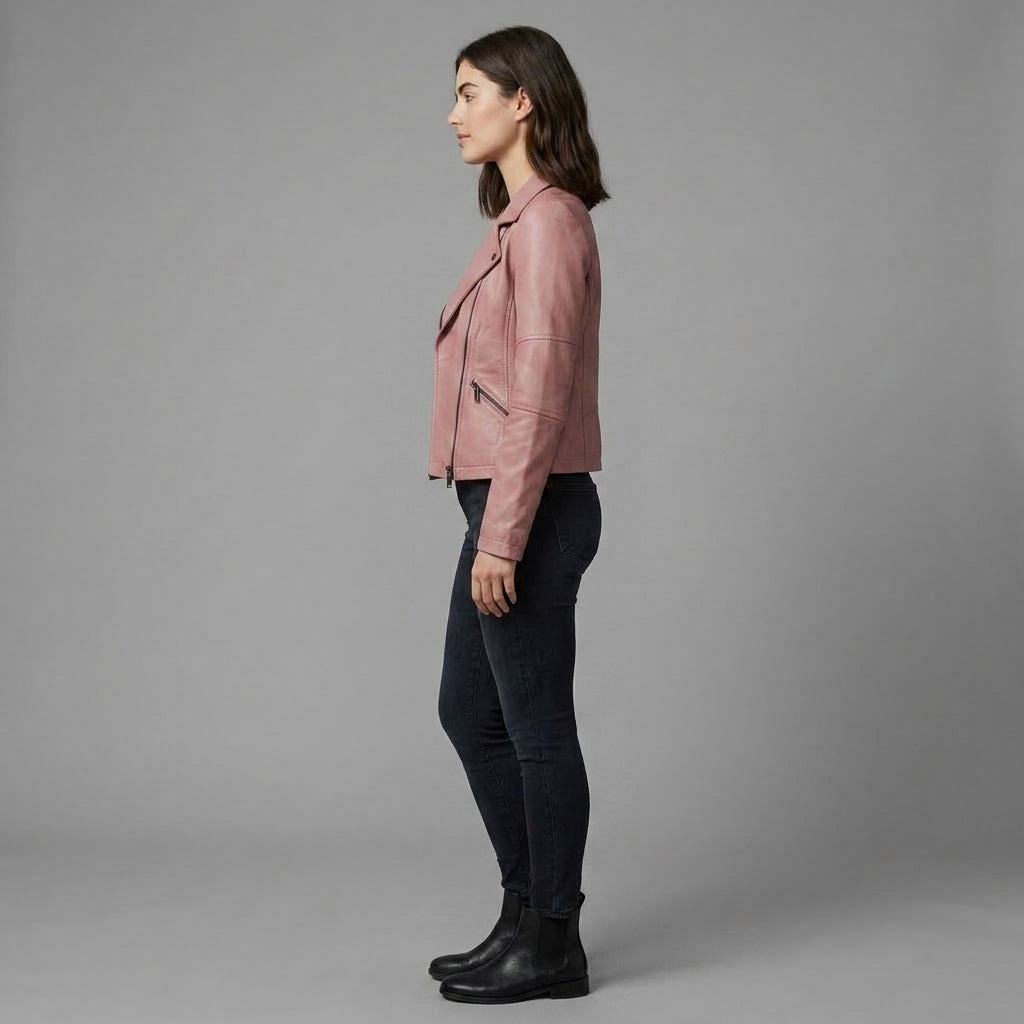 Buy Women's Pink Leather  Jacket