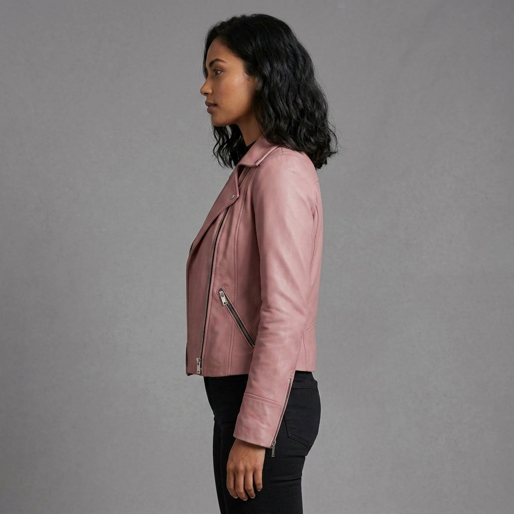 Buy Women's Pink Leather  Jacket