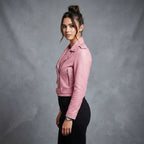 Buy Women's Pink Leather  Jacket