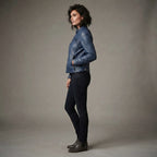 Women's Blue Leather Jacket