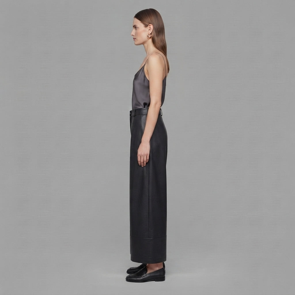 Women's Black Leather Pant