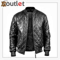 Street Style Leder Bomberjacke Herren
