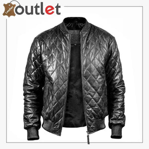 Street Style Leather Bomber Jacket Mens